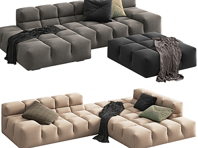 Modern modular sofa cube multiplayer sofa model