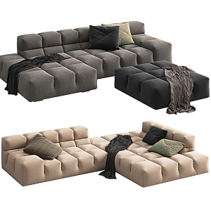 Modern modular sofa cube multiplayer sofa 3d model