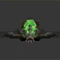 Minecraft Glowing Green Block Creature With Insect Like Legs And Luminous Parts