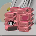 Pink Wet Wipes Packages Stacked With Open Lid For Daily Use