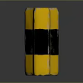 Yellow And Black Traffic Barrier With Worn Surface And Concrete Structure 3d model