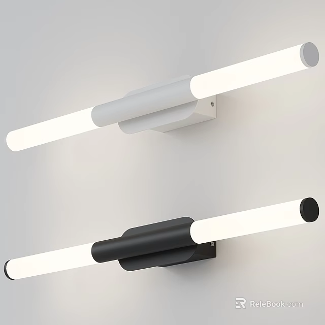 Modern White And Black Wall Mounted Linear Tube Wall Lamps For Interior Lighting 3d model 