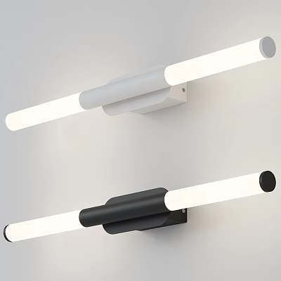 Modern White And Black Wall Mounted Linear Tube Wall Lamps For Interior Lighting 3d model
