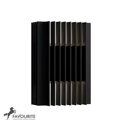 Sleek Black Outdoor Light With Vertical Panels For Modern Garden Lighting 3d model