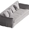 Light Gray Fabric Modern Sofa With Soft Cushions And Simple Design 3d model
