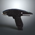 Black Futuristic Weapon Design With Sleek Body Ergonomic Grip And Green Light Feature