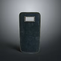 Vintage Dark Toned Shield With Worn Surface And Square Opening Feature 3d model
