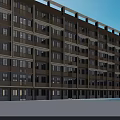 Modern Multi Story Residential Building Exterior With Trees And Cars On Street