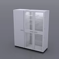 Laboratory White Storage Cabinet With Glass Doors And Internal Shelves