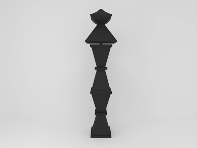 Elegant Black Floor Lamp With Modern Geometric Layered Structure Design 3d model