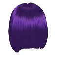 Vibrant Purple Straight Wig with Blunt Bangs and Shoulder Length Hairstyle Design