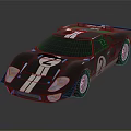 Classic Black Race Car With White Stripes And Number 2 Design