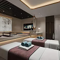 Modern Beauty And Hair Salon Interior With Comfortable Beds Mirrors And Soft Lighting