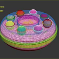 Round Daily Use Product With Colorful Buttons White Body Gold Trim And Pink Base