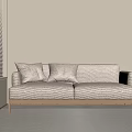 Log Cream Guest Sofa Double Sofa 3d model