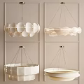 Modern Chandeliers with Unique Petal and Wave Design in Neutral Color and Metal Frame
