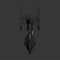Futuristic Spaceship Design For Space Exploration With Aerodynamic Structure And Red Blue Lighting