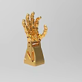 Golden Mechanical Arm For Industrial Equipment Robotic Precision Engineering Design