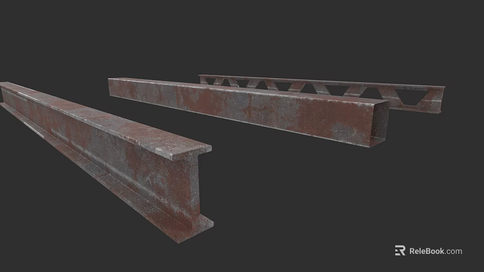 Garden Landscape Design Featuring Rusted Steel Beams As Structural Elements 3d model
