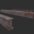 Garden Landscape Design Featuring Rusted Steel Beams As Structural Elements 3d model
