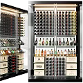 Modern Wine Cabinet With Glass Door And Multi Layer Storage For Wine Bottles