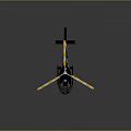 Sleek Black Helicopter With Yellow White Rotors And Modern Exterior Design