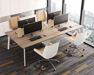modern office desk and chair 3d model