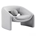 Modern Olive Green Velvet Leisure Chair With Curved Design And Round Accent Pillow