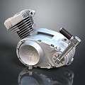 High Performance Metal Engine With Cooling Fins And 1501 M Branding Detailed Mechanical Structure Design