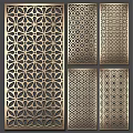 Modern Elegant Wall Decor With Brass Intricate Laser Cut Geometric Floral Patterns
