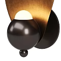 Stylish Modern Gold And Dark Bronze Wall Lamps With Curved Shade And Spherical Base