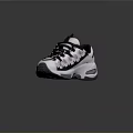 Trendy Sports Sneakers In White Black Pink With Thick Sole And Lace Up Design