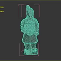 Ancient Terracotta Warrior Sculpture with Intricate Armor Details and Historical Chinese Design