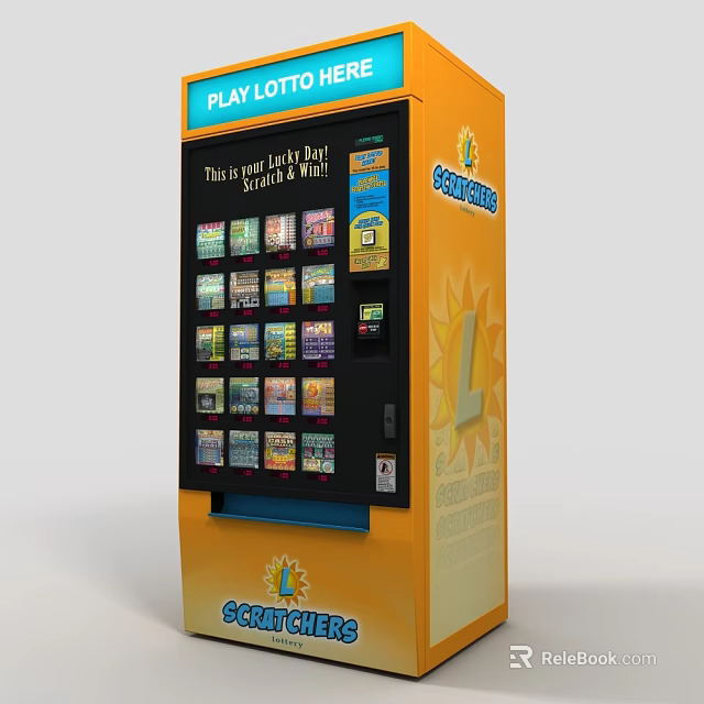 Scottsboro Play Lotto Commercial Vending Machine Dispensing Lottery Tickets 3d model 