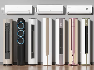 Air Conditioner Fan With Modern Design Various Colors And Sleek Styles For Home Interior 3d model