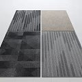 Different Square Rugs With Geometric And Linear Patterns In Neutral Tones 3d model