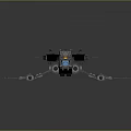 Futuristic Scifi Spacecraft Model with Blue Gray Intricate Structure for Cosmic Exploration Missions