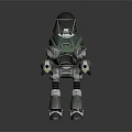 Green Sci Fi Robotic Character With Biomechanical Design Transparent Cockpit And Metallic Body