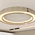 Round Wooden Frame Ceiling Light with Textured Center and Warm Illumination