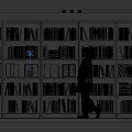 Modern Full Wall Wooden Bookshelf Filled With Various Books And Decorations For Home Study Space