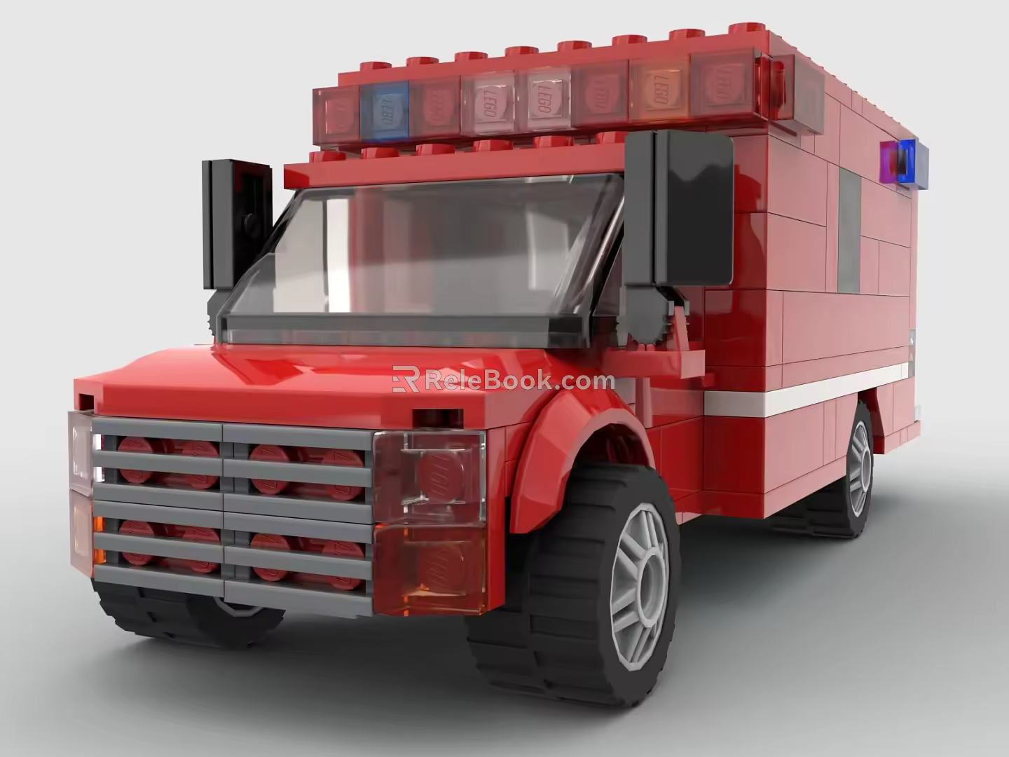 Lego toy building blocks for life-saving car ambulance 3d model