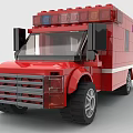 Lego toy building blocks for life-saving car ambulance 3d model