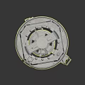 Circular Space Station 3D Model Structure With Antennas And Platform Components