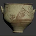 Handcrafted Ceramic Pottery Sculpture With Spiral Patterns And Geometric Designs