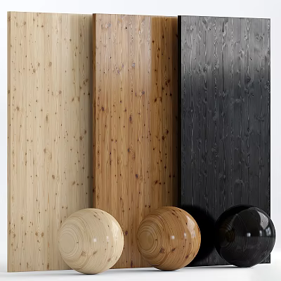 Modern Wooden Background Wall With Three Color Tones And Natural Wood Grain 3d model