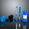 Various Types of Industrial Water Pumps with Blue and Black Components