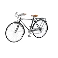 Classic Bicycle Design With Brown Leather Seat Black Frame And Rear Rack