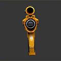 Modern Yellow Weapon With Scope Barrel Grip And Design Elements 3d model