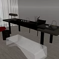 Modern New Chinese Tea Table and Chair Long Table Low Stool 3d model