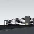 Modern Multi story Industrial Factory Building Exterior Design With Greenery Parking And FIT Logo